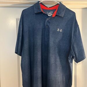 Under Armour Men's Navy Polo with Red Accent